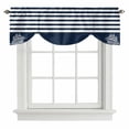 thumbnail image 2 of Coastal Sails Tie Up Valances Curtain, Adjustable Kitchen Seafaring Navy Blue Nautical Boats White Stripes Valances for Windows Decor, Rod Pocket Short Curtains Set for Bedroom/Bathroom, 42"x12", 2 of 9