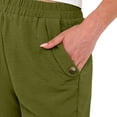 thumbnail image 5 of ClodeEU Women's Solid Color Elastic Waist Shorts with Pockets , Casual Summer Short Green,Women's Plus S, 5 of 5