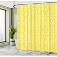 thumbnail image 4 of Ambesonne Geometric Shower Curtain, Bicolored Minimalist Art, 69"Wx70"L, White and Yellow, 4 of 4
