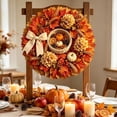 thumbnail image 6 of Fall Thanksgiving Wooden Wreath Sign Flat Printed Maple Pumpkin Harvest Wall Decor 11.8 Inch for Front Door Porch Window Mantel Indoor Outdoor, 6 of 6