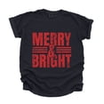 thumbnail image 2 of Merry & Bright Distressed - Women's Garment Dyed Graphic T-Shirt, 2 of 10