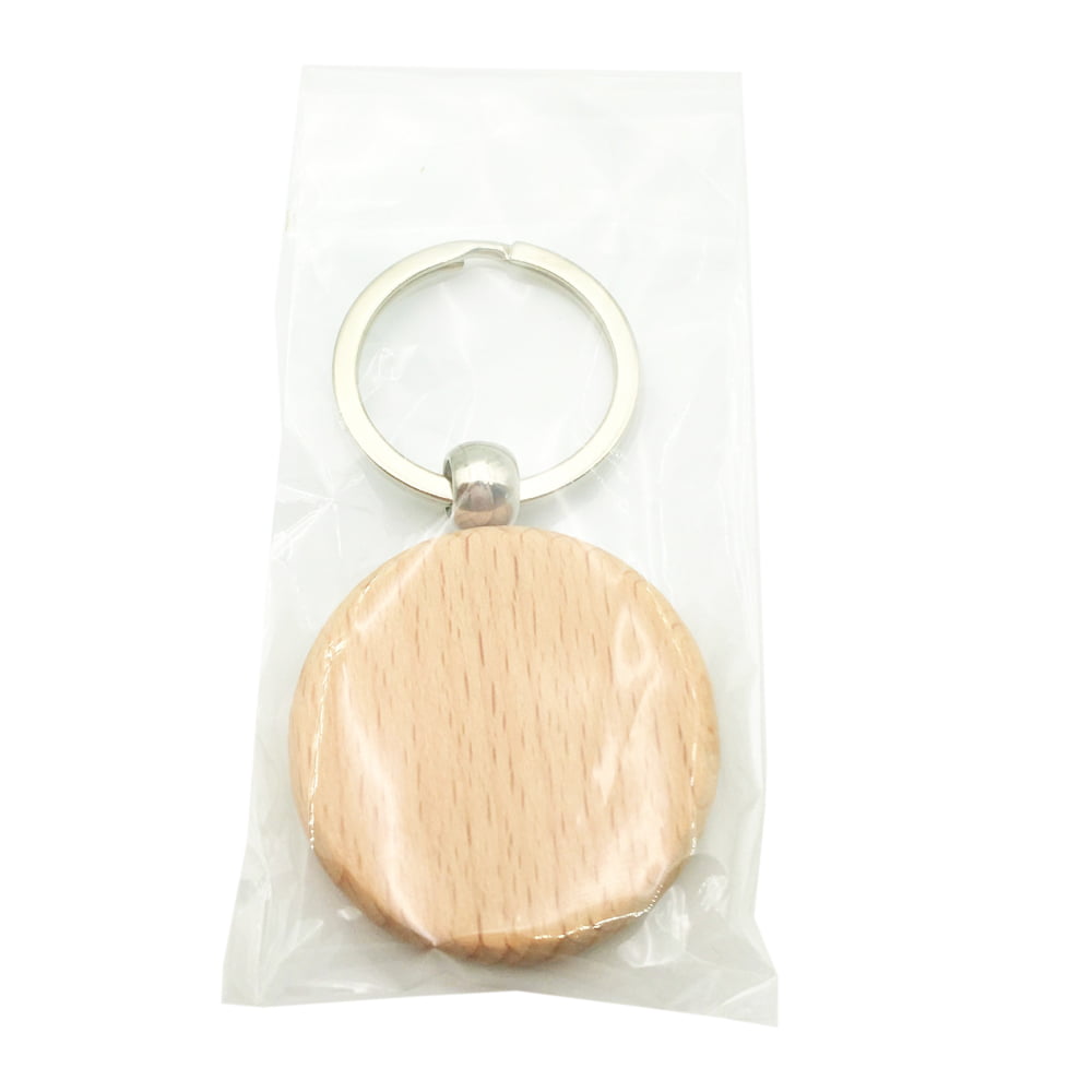 Shein Wooden Keychain Blanks, 10 Pcs Blank Wood Keychains for Personalized DIY Crafts, Round Wood Keyring Blanks for DIY Key Chains, Christmas Pendants