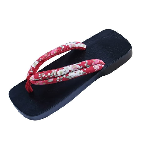

Fsqjgq Flip Flops Men 4D Foam Men Shoes Square Head Fashion Clip Toe Flip Flop Japanese Clogs Cool Flip Flop All Sandal for Man Watermelon Red 23