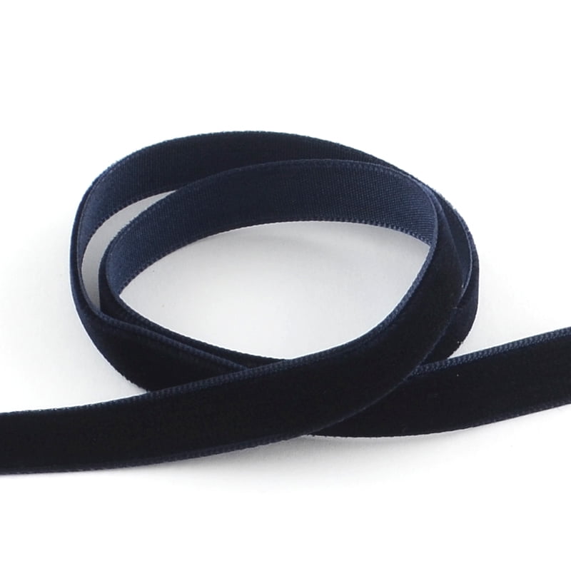 1 Roll 3/8 inch Single Face Velvet Ribbon Midnight Blue 3/8 inch(9.5mm) about 200yards/roll(182.88m/roll)