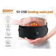 Sojoy USB Heating Pad for Travel,Fast Heating Pad Used for Back,Shoulder,Leg,Abdomen Cramps,Portable Heating Pad with 3 Heating Levels for Travels,Work,Home(Battery not Included)