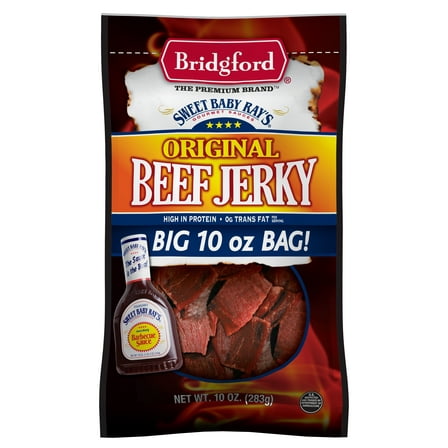 Bridgford 100% Beef Sweet Baby Ray's Original Beef Jerky 10oz Resealable Bag