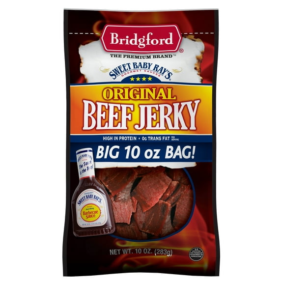 Bridgford 100% Beef Sweet Baby Ray's Original Beef Jerky 10oz Resealable Bag