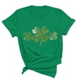 thumbnail image 5 of St. Patrick's Day Shirt for Women Four Leaf Clover Graphic Tee Short Sleeve Crewneck Casual Loose Fit Festival Apparel Gift Tops, 5 of 5