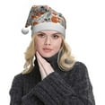 thumbnail image 5 of Fuzoiu Vintage Blue Fox Family A Print Santa Hat Christmas Hat for Adults,Santa Hats with Pompom, Unisex Xmas Holiday Hat for Christmas New Year Festive Party Supplies, 5 of 6