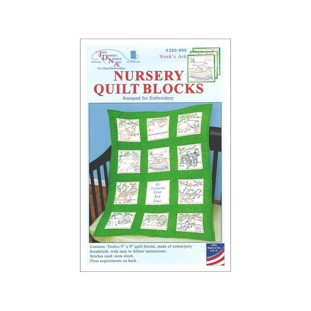 Jack Dempsey Nursery Quilt Blocks Noah's Ark 12pc