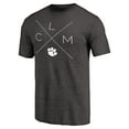 thumbnail image 2 of Men's Black Clemson Tigers Quad Tri-Blend T-Shirt, 2 of 3