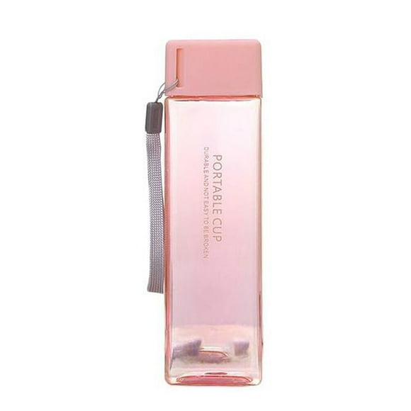 Wosthever 1 Uds. Botella de agua cuadrada transparente de 450ml vaso esmerilado de plástico para deportes de jugo frío al aire libre con taza Type9 NO9