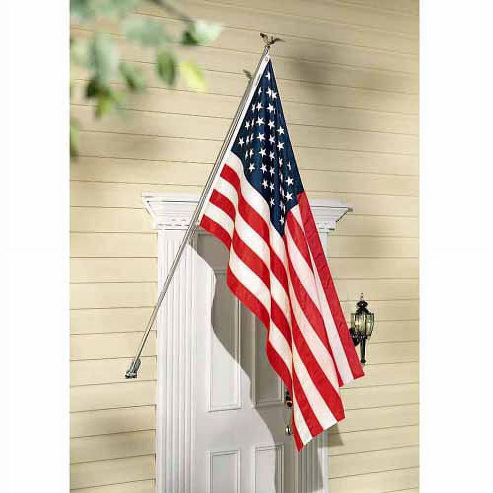 U.S. Flag Set with 6' 3-Section Aluminum Pole with American Flag, 3' x 5', Nylon SolarGuard Nyl-Glo, Model# 11415