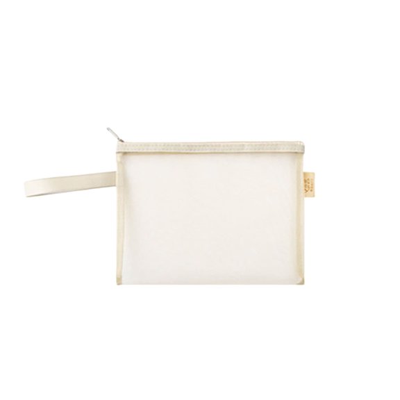 Zipper Pouch Bag with Handle Transparent Nylon Mesh Thickened Stationery Document Storage Bag