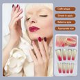 thumbnail image 4 of maskred 1 Set French Tip Press on Nails Gradient Extension Fingernails Tips Removable Fashion Wraps Full Cover DIY Manicure Kit Type 2 2g glue,24Pcs jelly 1Set, 4 of 6