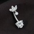 thumbnail image 3 of MesaSe Belly Button Ring Heart Belly Button Piercing Shiny Belly Button Jewelry Body Piercing, 3 of 6