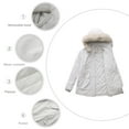 thumbnail image 4 of Women's Solid Mid Length Jacket With Large Collar And Warm Winter Coat,Size:S, 4 of 7
