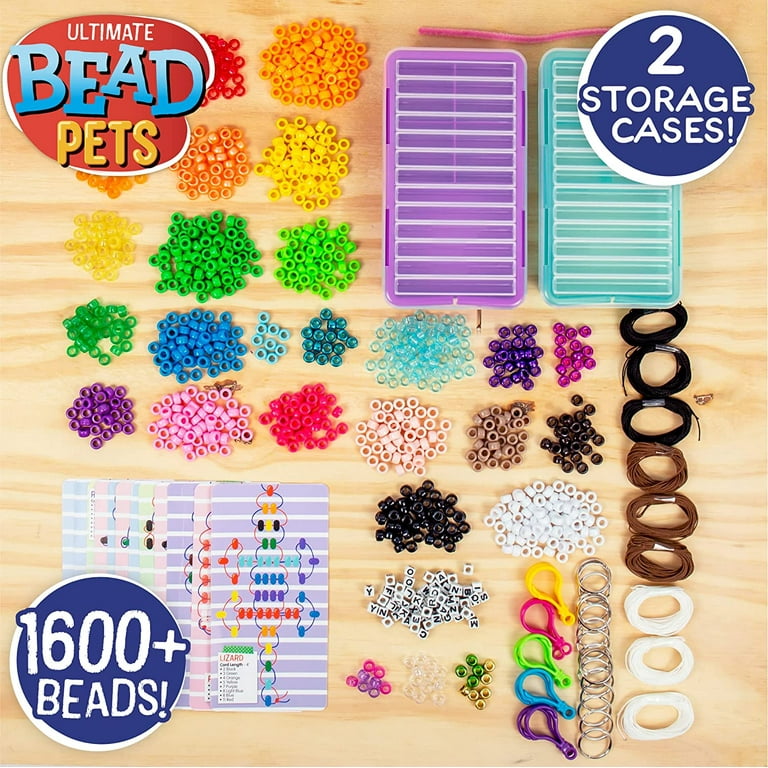 Made By Me Ultimate Bead Pets, Includes Over 1600 Beads, Carabiner Clips,  Design Templates, Storage Cases, Create Your Own Backpack Keychain Kit, DIY  Keychain Kit, Bead Art Crafts for Kids & Beginners