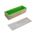thumbnail image 2 of Jabón rectangular hecho a mano, caja de madera fundida y tapa, barra de jabón flexible Verde, 2 of 9