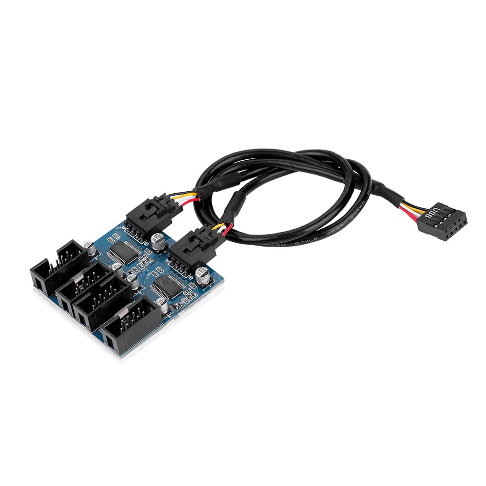 LYUMO Motherboard 9 Pin USB Header Male 1 to 4 Female Extension