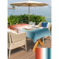 thumbnail image 5 of Outdoor Tablecloth with Umbrella Hole for Patio/Picnic/Party/Camping, Burnt Orange Teal Ombre Waterproof Table Cloth Rectangle Table Cover Washable, Modern Abstract Gradient (60"x 84"), 5 of 8