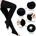thumbnail image 2 of MecTo 1 Pair 15-20mmHg Thigh High Compression Socks Open Toe Compression Stockings for Women & Men(Black,L), 2 of 6