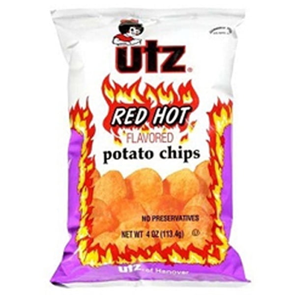 Utz Red Hot Potato Chips 3.5 oz Bags Pack of 12