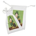 thumbnail image 2 of Leprechaun Fabric Pouch Set of 2, Saint Patrick's Day Cartoon with Shamrock and Coin Pot, Small Drawstring Bag for Toiletries Masks and Favors, 9" x 6", Lime Green Multicolor, by Ambesonne, 2 of 2