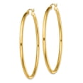 thumbnail image 2 of 925 Sterling Silver Flash Gold Plated Women's 3mm Polished Classic Hoop Earrings | 65mm, 2 of 4