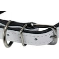 thumbnail image 2 of Dogs My Love Real Leather Extra Wide Padded Tapered Dog Collar (10"-11.25" Neck; 2" Wide, White), 2 of 7