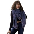 thumbnail image 5 of Blanket Scarfs for Women Frayed Edge Trim Blanket Scarves Winter Fashion Chunky Warm Cozy Wraps Square Scarf Fall Gifts (Blue), 5 of 6