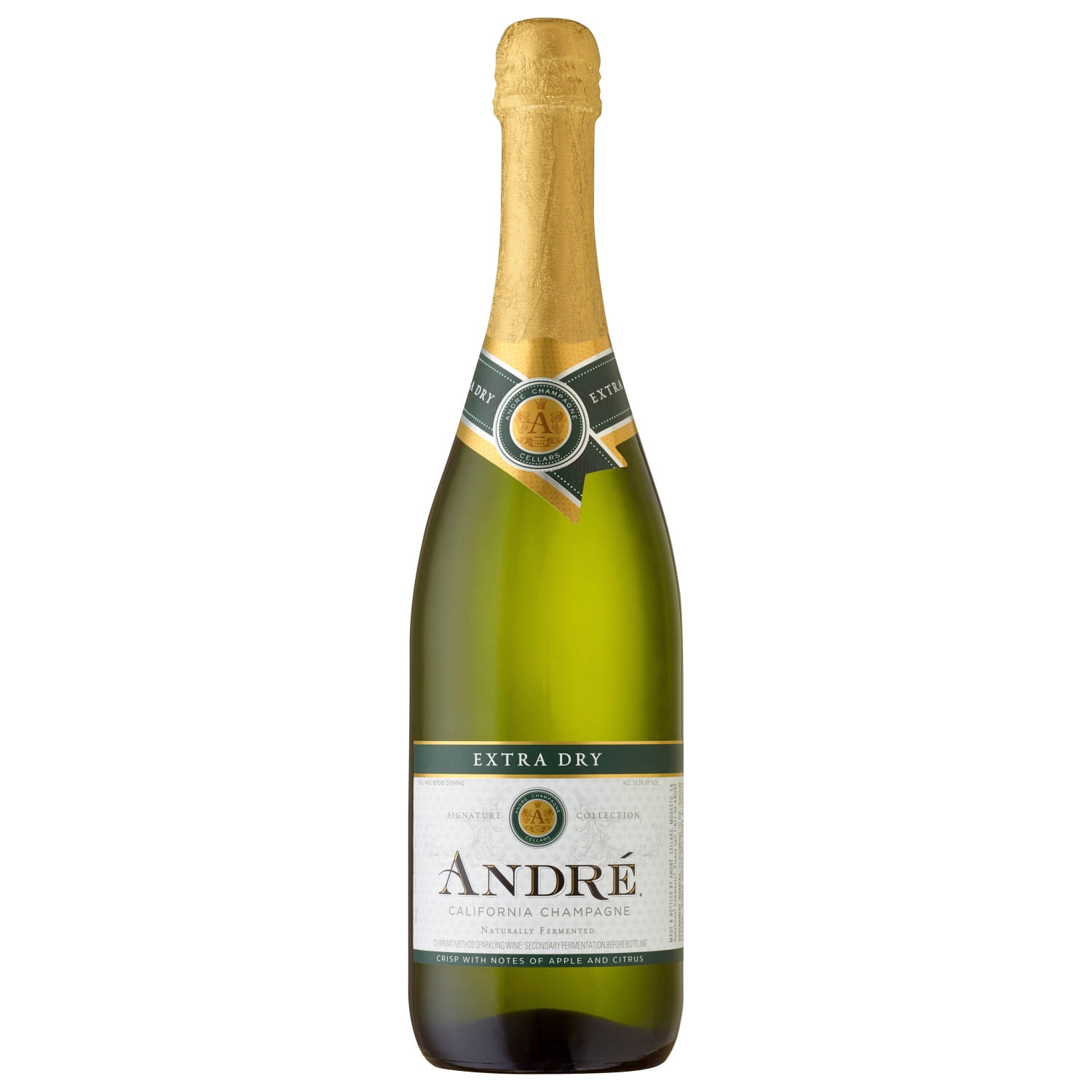 Andre Champagne Extra Dry Sparkling White Wine, California, 750ml Glass Bottle, 10.5% ABV