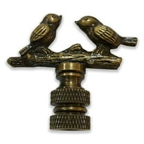 Royal Designs, Inc. Birds on Tree Branch Lamp Finial for Lamp Shade, F-5034AB-1, Antique Brass, Single