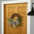 thumbnail image 2 of Northlight Allium, Statice and Lavender Half Spring Wreath - 24" - Purple, 2 of 6
