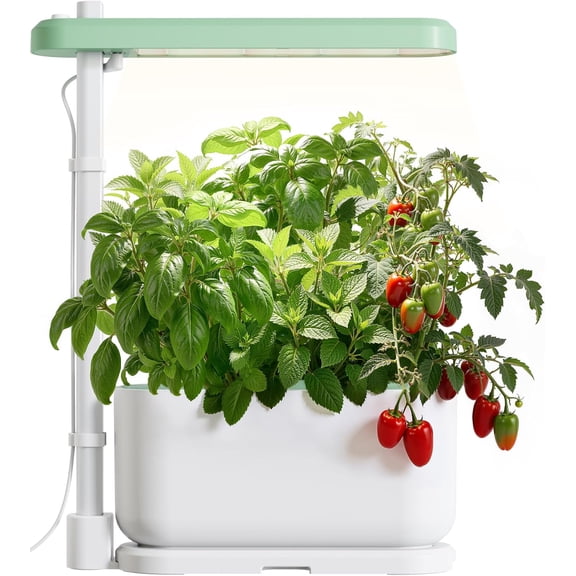 SUNCOZE 3-Pod Hydroponics Growing System Kit with Full Spectrum LED Grow Light, Adjustable Height 10.2–16.9 in Indoor Herb Garden, 1.8L Water Tank Compact Countertop Hydroponic Planter