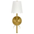 thumbnail image 3 of Home Decor Collection Sterling & Noble Home Cordless Brass Wall Sconce with Scallop Shade and Remote, 13.07", 3 of 16