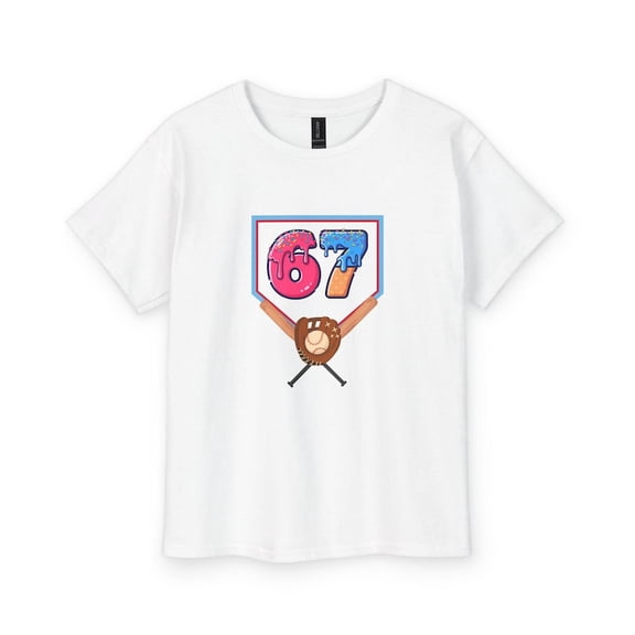 Number 67 Baseball Graphic Shirt Sweet Donut Style Sport Design Unisex Cotton T-Shirt, Sizes S-5XL