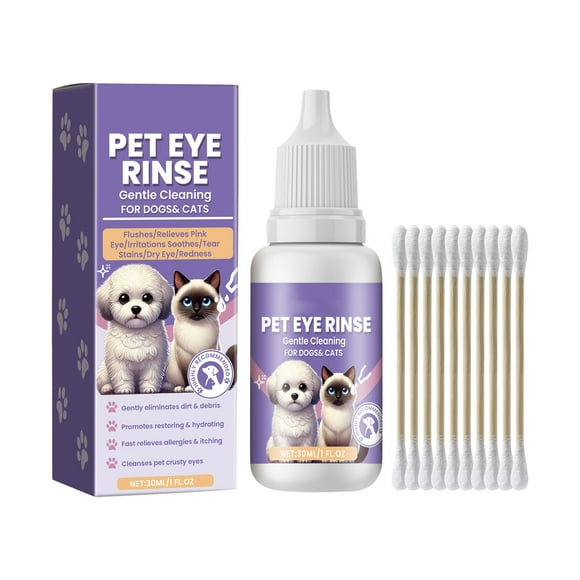 Dog & Cat Eye Drops – Tear Stain Remover for Pets with Red, Itchy Eyes | Gentle Eye Wash Solution for Tear Secretion Control – 20Ml Safe Formula for Daily Use