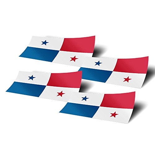 PANAMA COUNTRY FLAG  METALLIC BUMPER STICKER DECAL . 4 X 3 INCH 