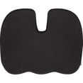 thumbnail image 7 of Lorell Butterfly-Shaped Seat Cushion - 17.50" x 15.50" - Fabric, Memory Foam, Silicone - Butterfly - Comfortable, Ergonomic Design, Durable, Machine Washable, Zippered, Anti-slip - Black - 1Each, 7 of 7