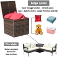 thumbnail image 3 of Olurrisa Outdoor Storage Box with Hinged Lid - 25.5" Brown PE Wicker Deck Box, Weather-Resistant Design for Patio Furniture Cushions & Pool Toys, 3 of 11