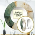 thumbnail image 3 of Designart "Gold Pottery in Green Minimalism I" Abstract Spirals Round Mirror Wall Decor Modern - Large Green Round Office Mirror - Round Mirror - 23" x 23", 3 of 6