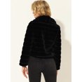 thumbnail image 4 of Abrigo de piel sintética Allegra K chaqueta cuello de punta Negro M, 4 of 5
