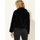 thumbnail image 4 of Abrigo de piel sintética Allegra K chaqueta cuello de punta Negro M, 4 of 5
