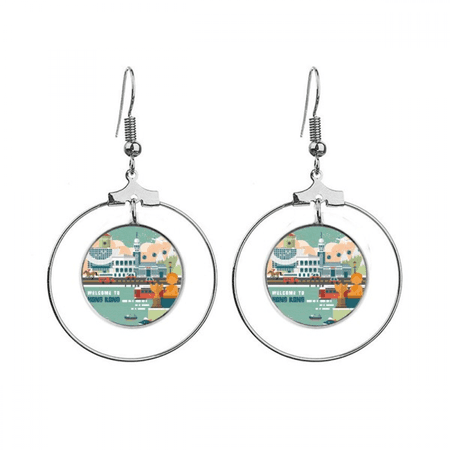 Welcome to hong kong china earrings dangle hoop jewelry drop circle