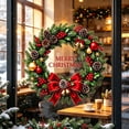 thumbnail image 5 of Classic Wreath Christmas Wreath Window Clings, Static PVC Holiday Decals for Glass Doors, Windows, Storefronts, Mirrors, and Seasonal Party, 5 of 6