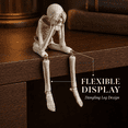 thumbnail image 7 of 7.9 inch Halloween Skeleton Resin Figurine, Spooky Bone Statue for Tabletop, Mantel, Shelf, Entryway, Haunted House, Gothic Party and Seasonal Home Decor(A), 7 of 7