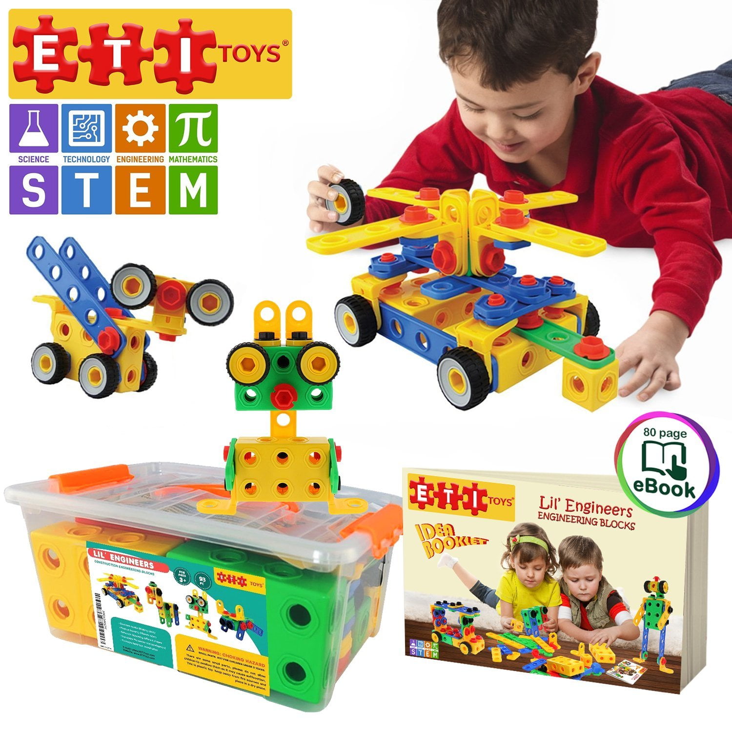 ETI Toys Stem Learning Kit Educational Construction Building Set 101 Piece 3 for sale online 