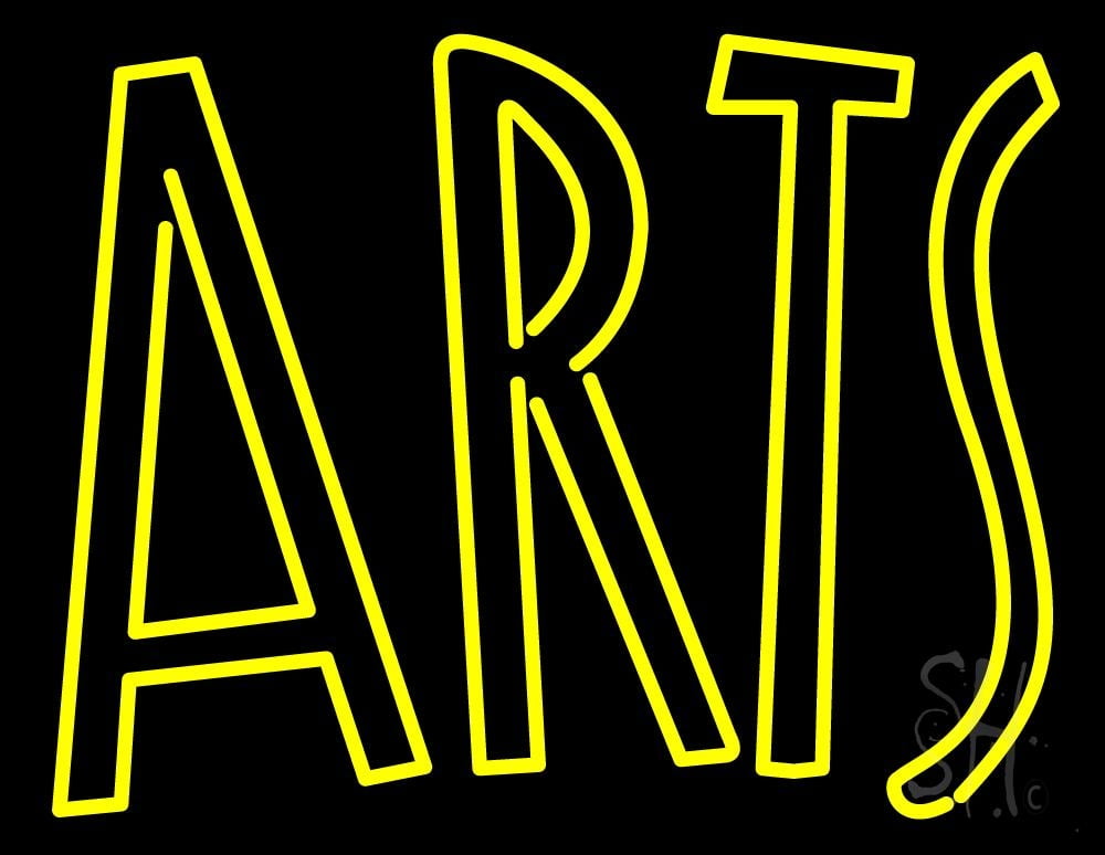 Arts LED Neon Sign 24 x 31 inches, Clear Edge Cut Acrylic Backing