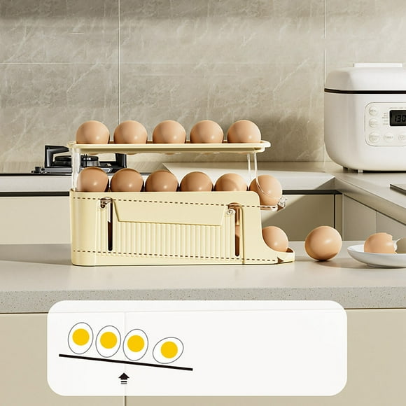 Boreal Craft Drum Egg Holders Space Saving Egg Storage Boxes Refrigerator Egg Dispensers Countertop Egg Holders Slim Egg Holders Kitchen Counter Organization Roll up Dish Drying Rack over The Kitchen